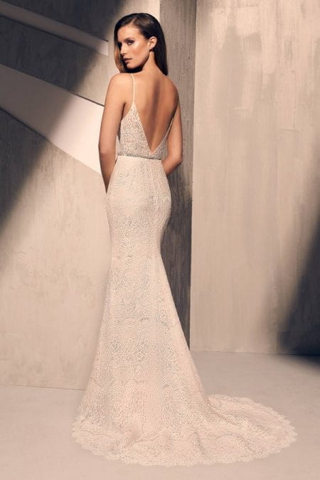 Back of 2215 Wedding Dress from the Mikaella Fall 2018 Bridal Collection