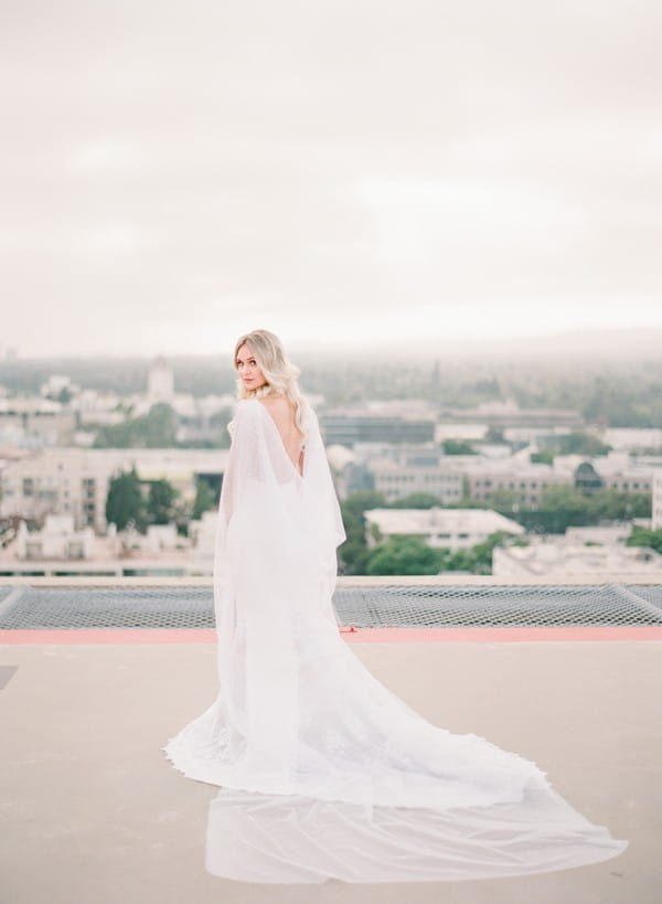 Bride with long cape