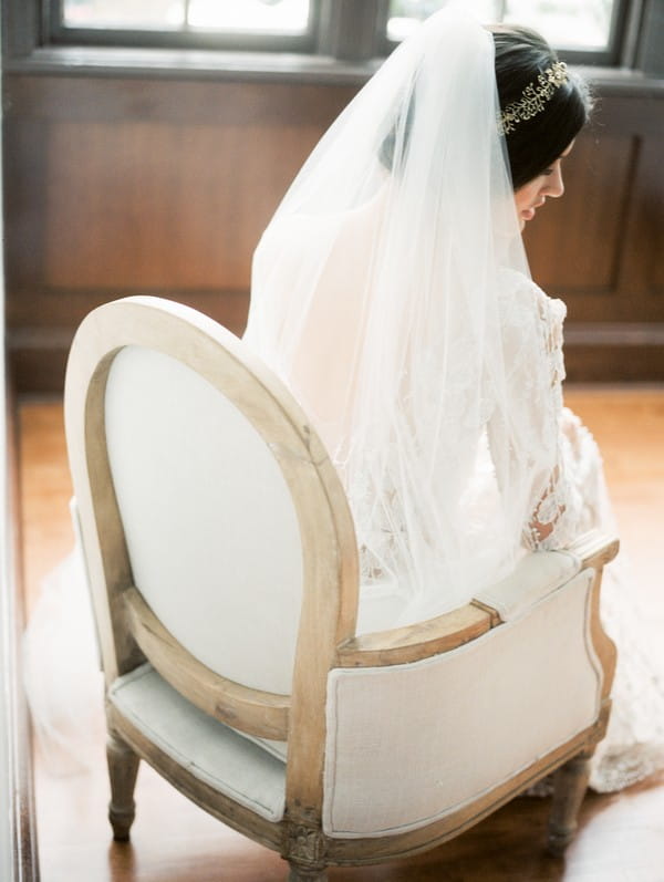 Bride wearing veil