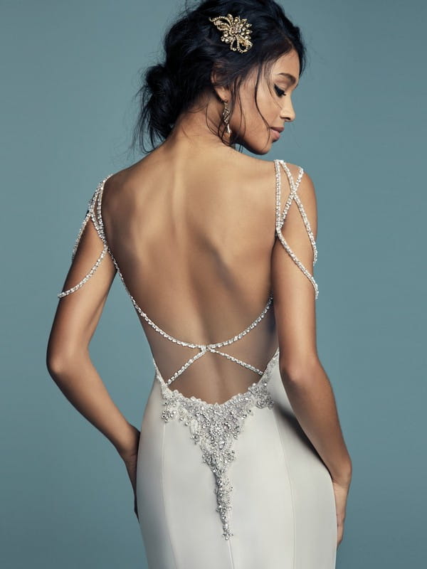 Maggie Sottero Gentry plunging back wedding dress
