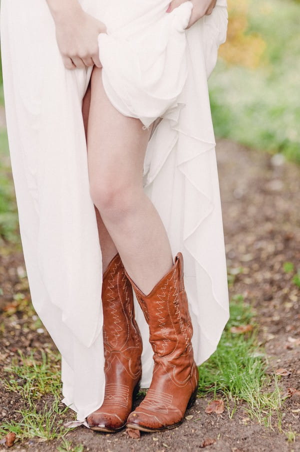 Bride's cowgirl boots