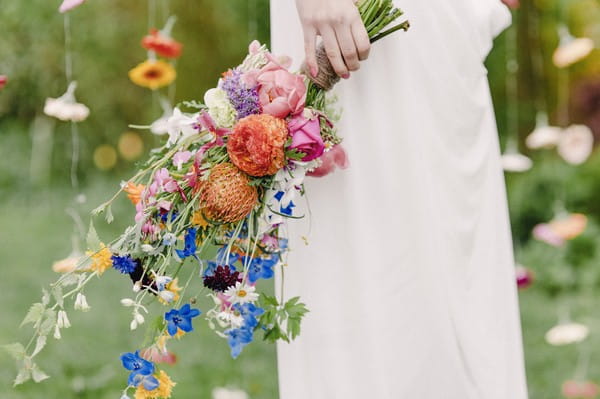 Bright, colourful wedding bouquet