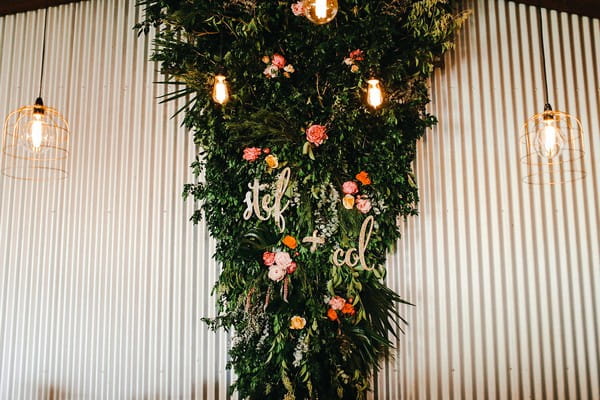 Foliage and flower wall display