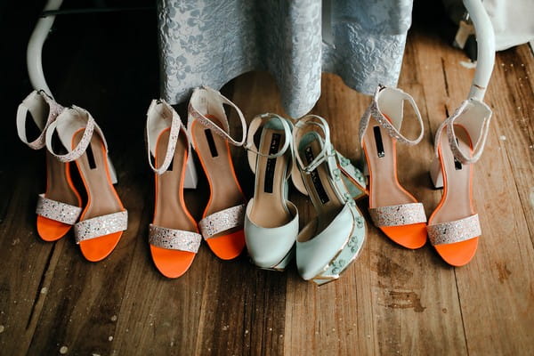 Bride and bridesmaid shoes