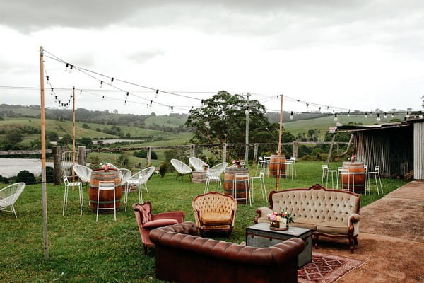 Outdoor wedding chill out seating