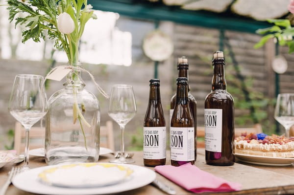 Bottles on wedding table