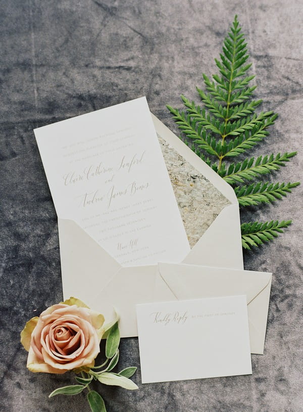 Wedding stationery with calligraphy