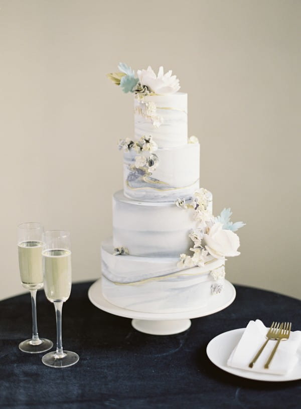 Grey marble wedding cake