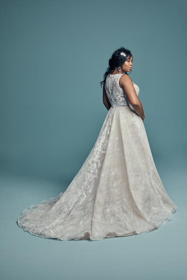 Back of Annabella Plus Size Wedding Dress from the Maggie Sottero Lucienne Fall 2018 Bridal Collection