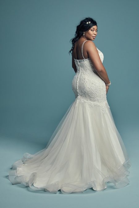 Back of Ariella Marie Plus Size Wedding Dress from the Maggie Sottero Lucienne Fall 2018 Bridal Collection