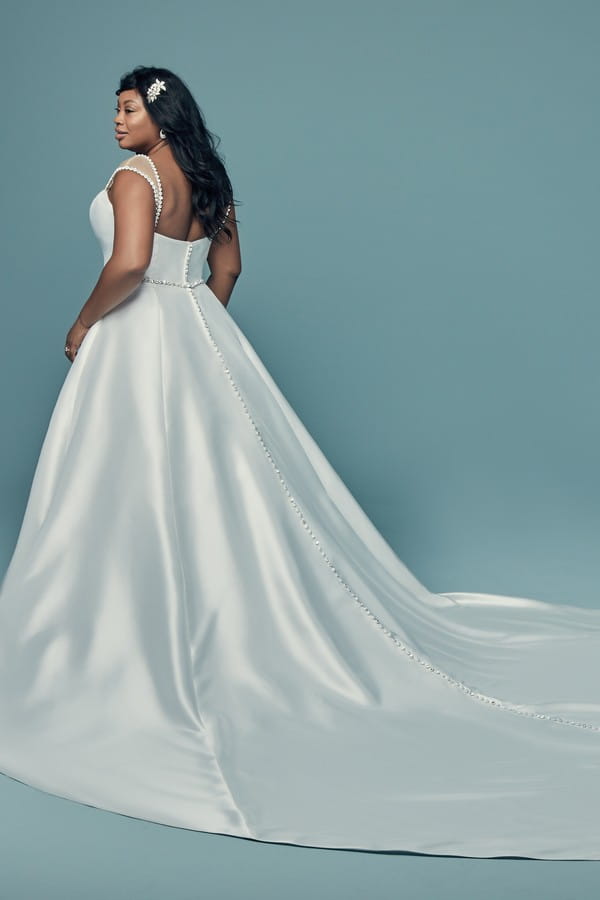 Back of Benicia Plus Size Wedding Dress from the Maggie Sottero Lucienne Fall 2018 Bridal Collection