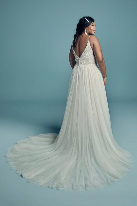 Back of Charlene Lynette Plus Size Wedding Dress from the Maggie Sottero Lucienne Fall 2018 Bridal Collection