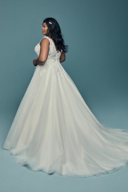 Back of Eden Plus Size Wedding Dress from the Maggie Sottero Lucienne Fall 2018 Bridal Collection