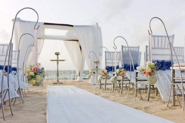 Beach Wedding Ceremony Seating at El Dorado Seaside Suites, Mexico