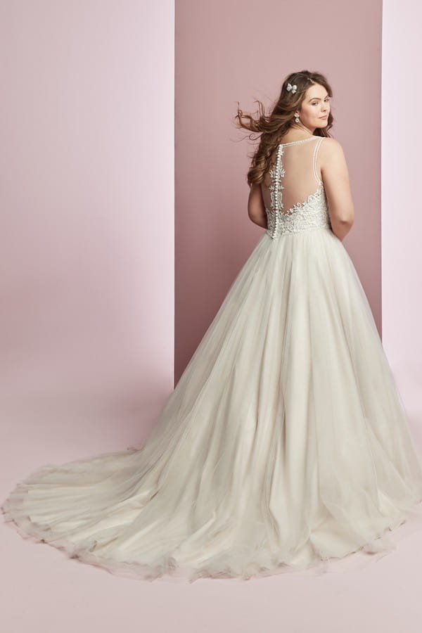 Back of Eliza Jane Plus Size Wedding Dress from the Rebecca Ingram Camille Fall 2018 Bridal Collection