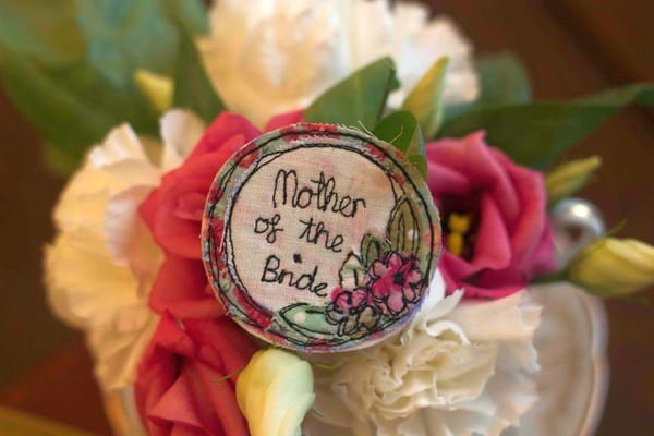 Embroidered mother of the bride badge