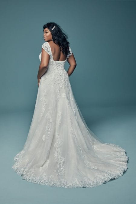 Back of Gail Plus Size Wedding Dress from the Maggie Sottero Lucienne Fall 2018 Bridal Collection