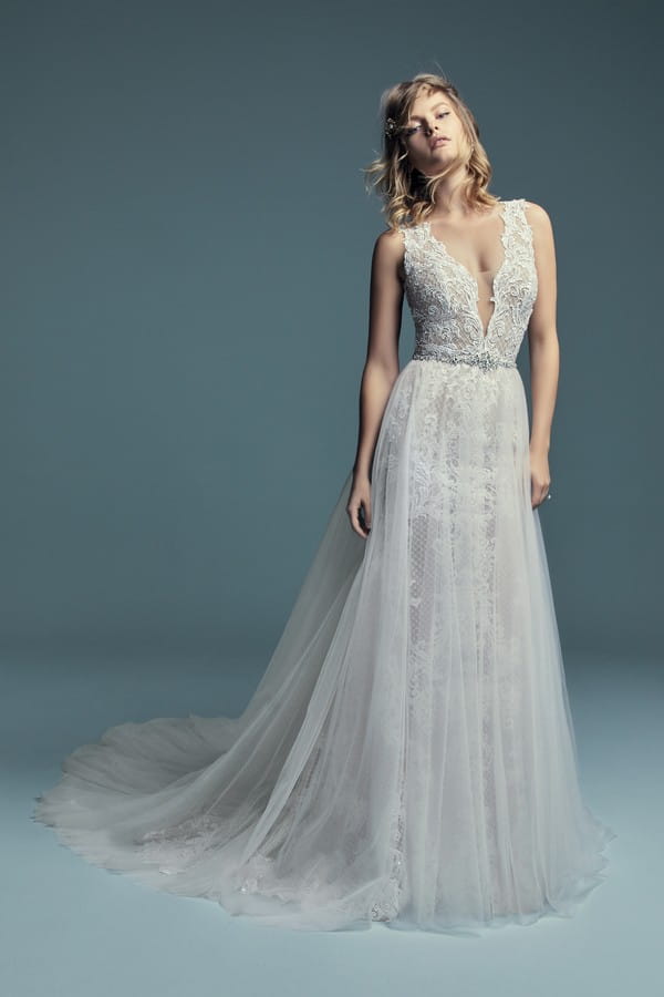 Hailey Marie Wedding Dress with Overskirt from the Maggie Sottero Lucienne Fall 2018 Bridal Collection