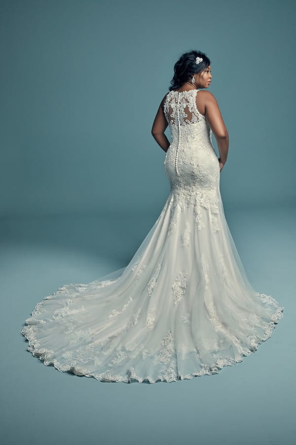 Back of Kendall Lynette Plus Size Wedding Dress from the Maggie Sottero Lucienne Fall 2018 Bridal Collection