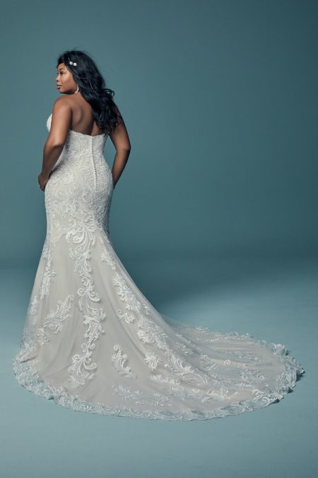 Back of Luanne Plus Size Wedding Dress from the Maggie Sottero Lucienne Fall 2018 Bridal Collection