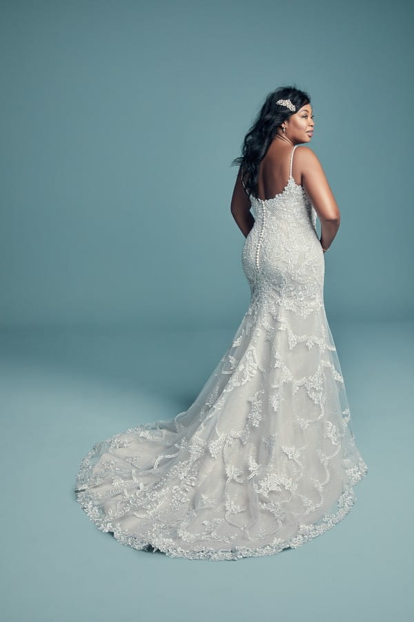 Back of Riley Marie Plus Size Wedding Dress from the Maggie Sottero Lucienne Fall 2018 Bridal Collection