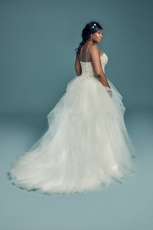 Back of Shauna Lynette Plus Size Wedding Dress from the Maggie Sottero Lucienne Fall 2018 Bridal Collection