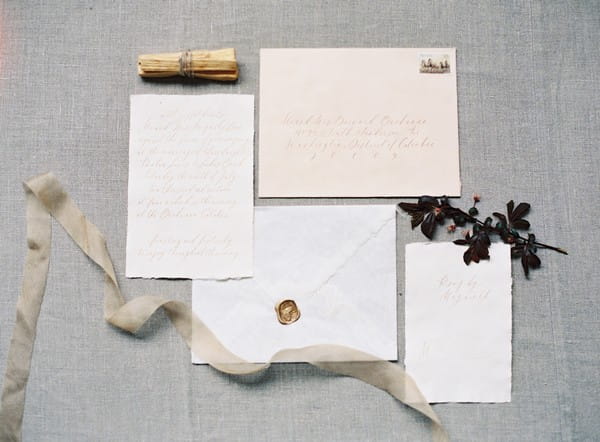 Simple wedding stationery with script writing