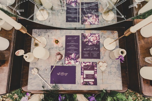 Ultra violet wedding stationery