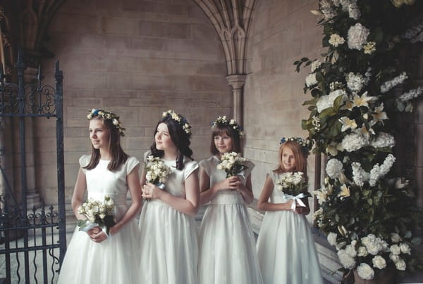 Row of young bridesmaids - Picture by Bethany Lloyd-Clarke Photography