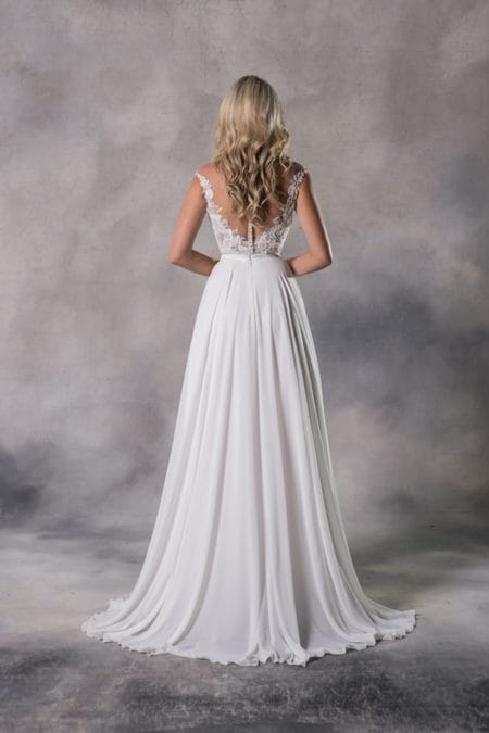 Back of Bailey Top with Annocha Skirt from the Anna Georgina Casablanca 2019 Bridal Collection