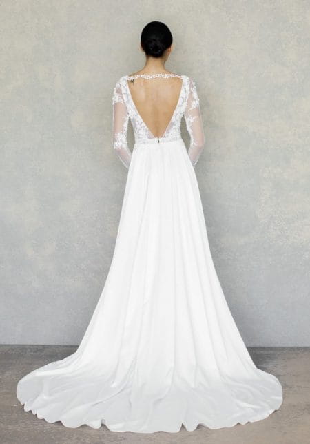 Back of Santorini Wedding Dress in Ivory from the Claire Pettibone The White Album Spring 2019 Bridal Collection