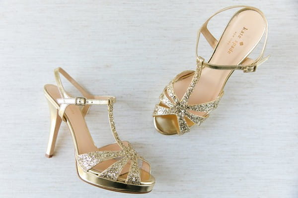 Gold Kate Spade wedding shoes