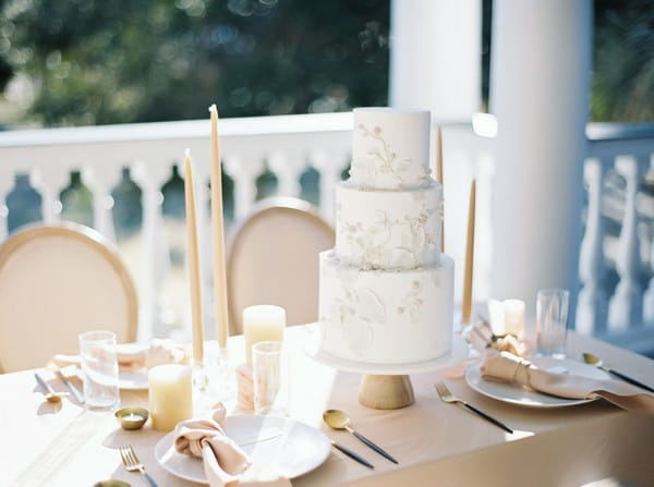 Wedding cake on table