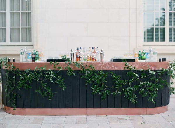 Wedding bar with foliage front