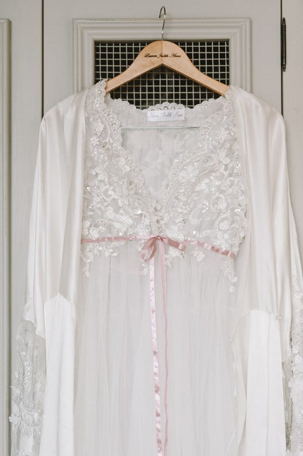 Bridal lingerie and dressing gown