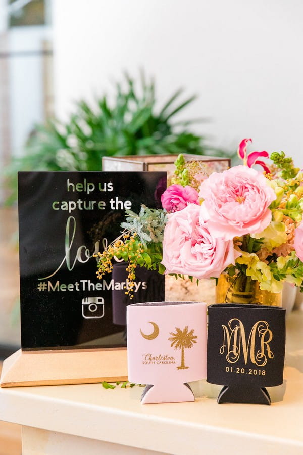 Koozies with wedding monogram