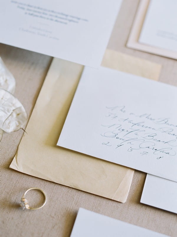 Written envelope with wedding stationery