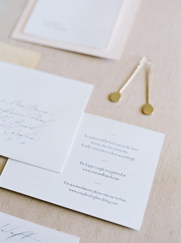 Simple wedding details card