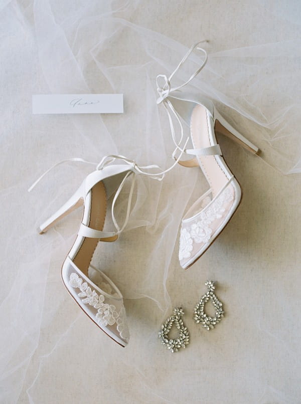 Bridal shoes with flower detail