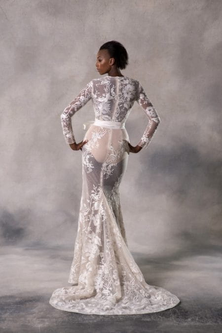 Back of Autumn Wedding Dress from the Anna Georgina Couture Pandora 2019 Bridal Collection
