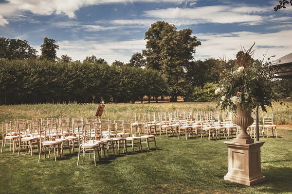 Outdoor wedding ceremony seating at Coworth Park