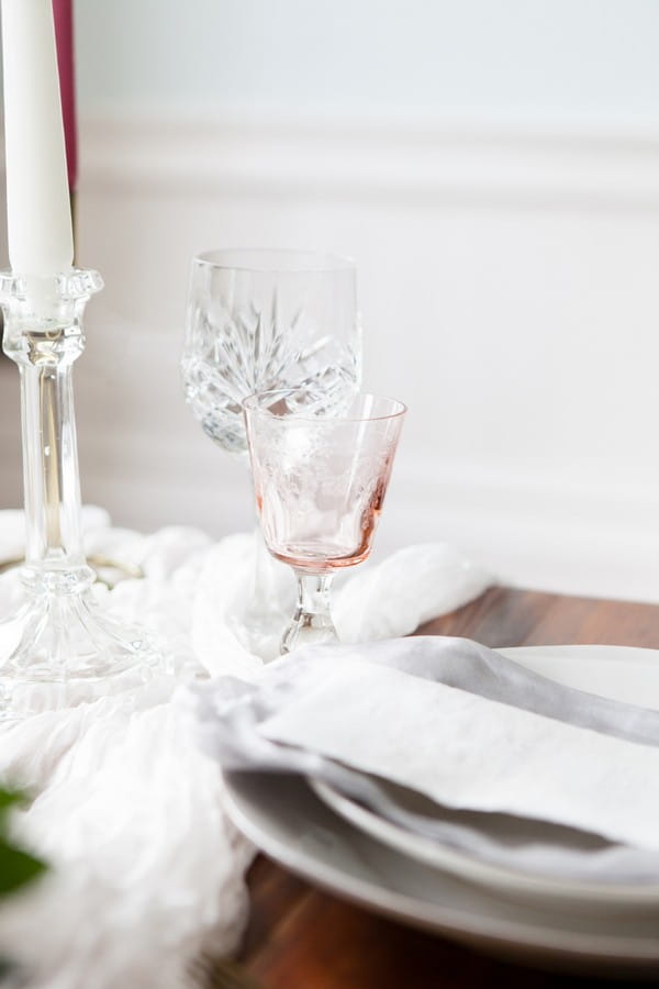 Glasses on wedding table