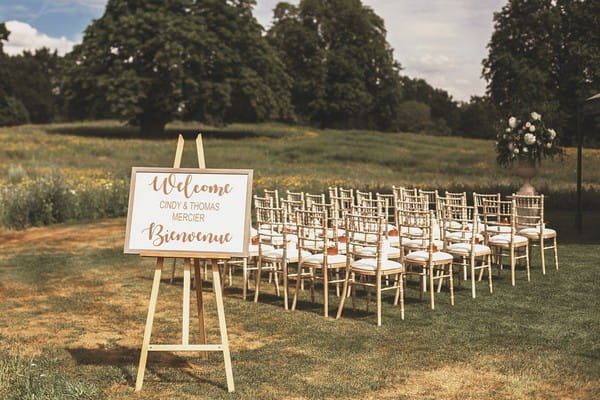 Outdoor wedding ceremony seating at Coworth Park