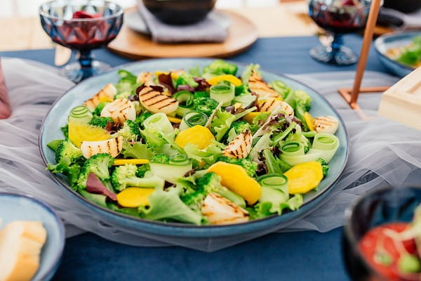 Colourful salad on wedding table