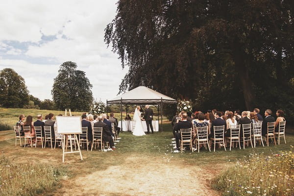 Outdoor wedding ceremony at Coworth Park