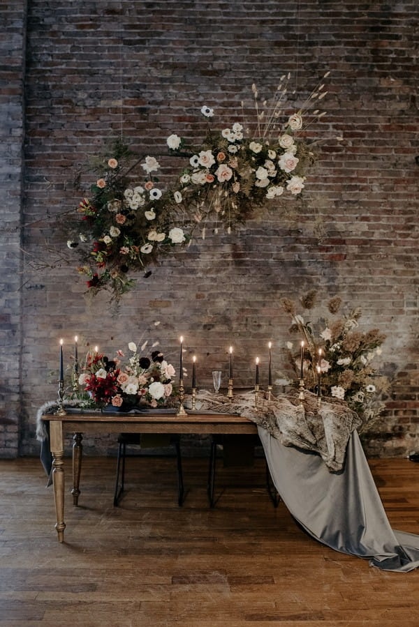 Small table with autumn wedding styling at 99 Sudbury