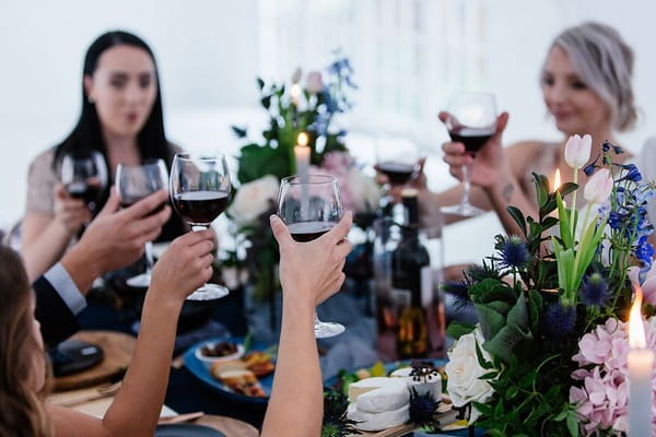 Toast at wedding table