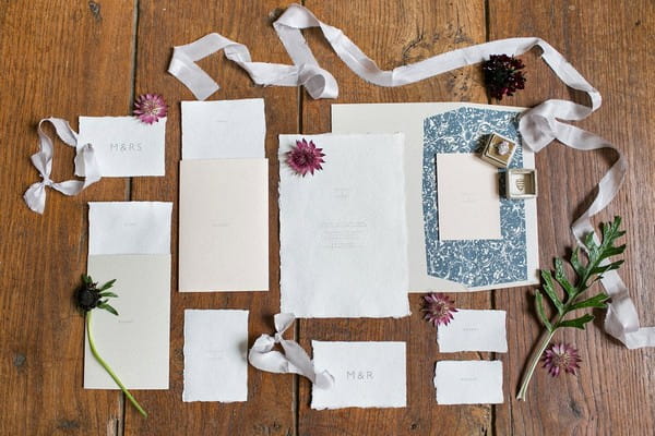 Simple, elegant wedding stationery