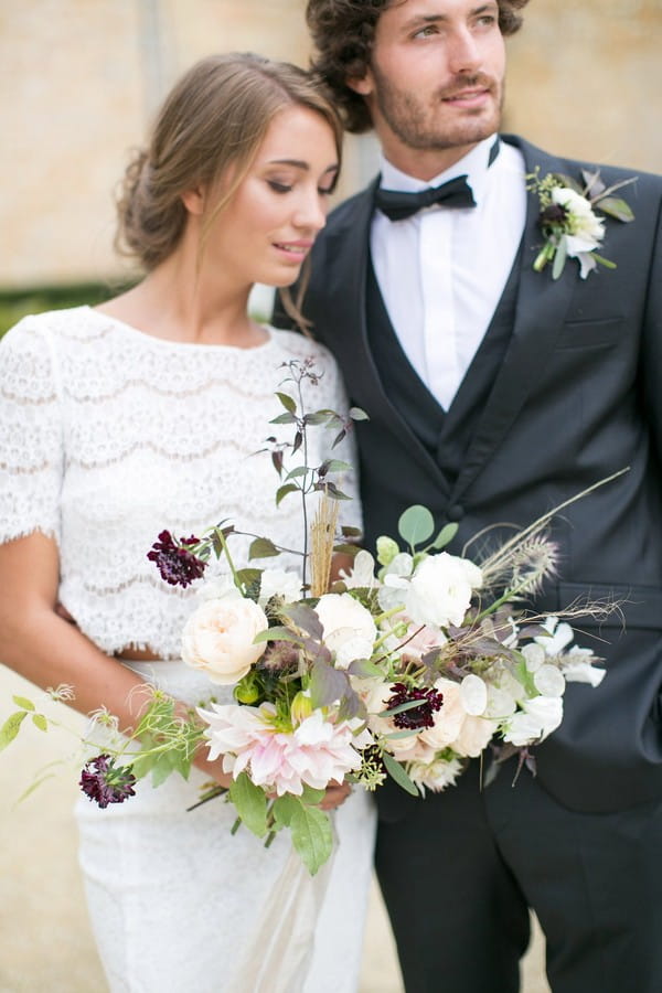 Bride's natural, organic wedding bouquet