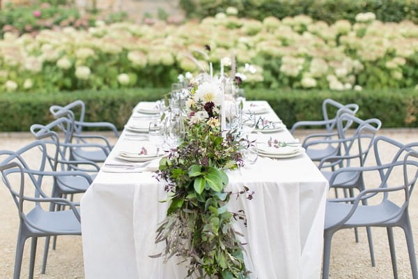 Table with organic wedding styling